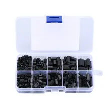 300PCS Black M3 Nylon Standoff Spacers Male Female Screw Hex Screws Nuts Repair Kits for Electronics  Fixed