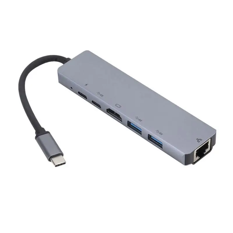 6 в 1 type-C USB-C концентратор адаптер двойной USB 3,0 Порт Thunderbolt 3 для MacBook Pro