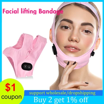 

Microcurrent Facial Lifting Slimming Strap V-Line Up Reduce Double Chin Face Lift Slimer Bandage Vibration Massage Mask Belt