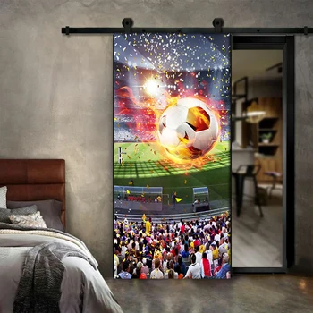 

Door Stickers Self Adhesive Canvas Football Home Decor Renew PVC Poster Print Art Picture Waterproof Wallpaper For Children Room
