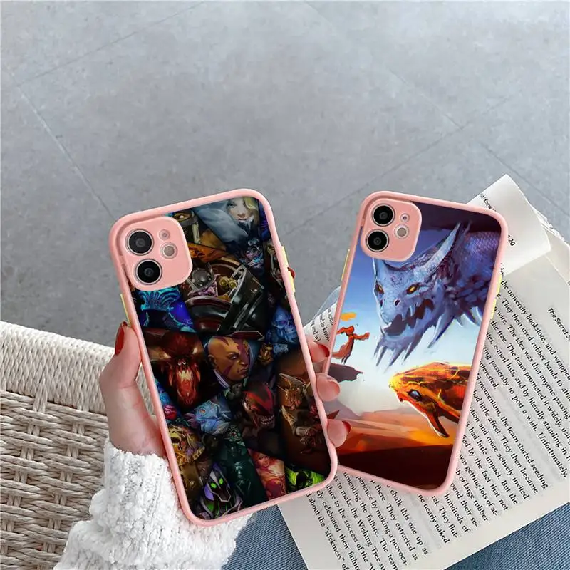 Чехол dota 2 для телефона iPhone 12 11 Mini Pro XR XS Max 7 8 Plus X матовая прозрачная розовая задняя