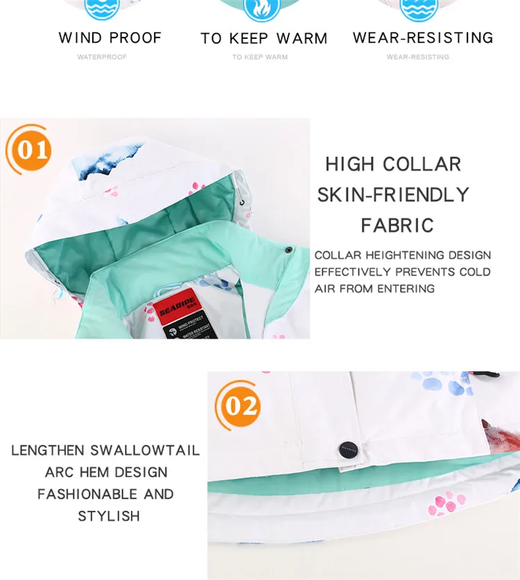 Ski Suit Women Snowboard Suit Female Winter Suit Skiing Sport Suit Snowboard Snow Suit Ski Jacket Women Snow pants Snowsuit