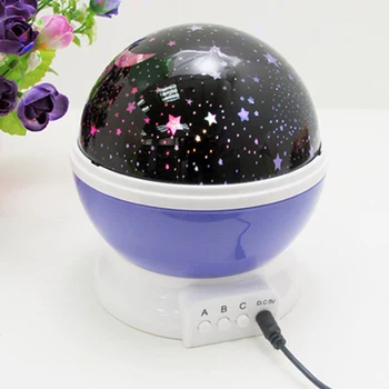 

Romantic Rotating USB Powered Table Decoration Home Bedroom PVC Color Changing Star Fancy Led Projector Night Light