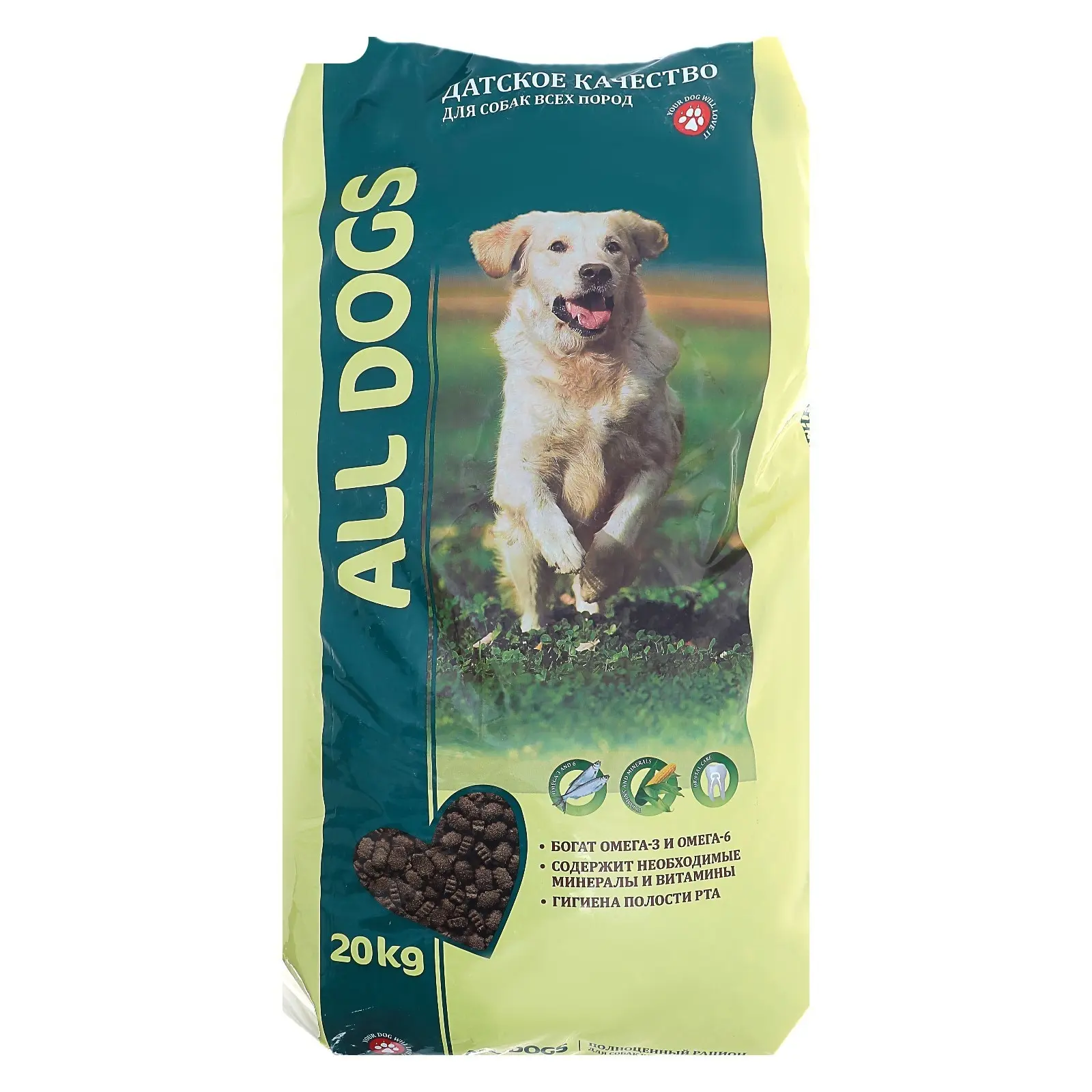 ALL DOGS Корм сухой для взрослых собак с курицей 20кг | Дом и сад