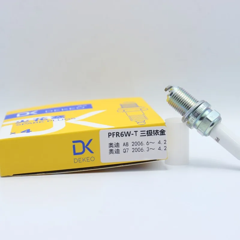 Dekeo Platinum Свеча зажигания PFR6W-T(6740) Высокая производительность Замена для Audi A8/Q7 2006 л Упаковка из 4 шт