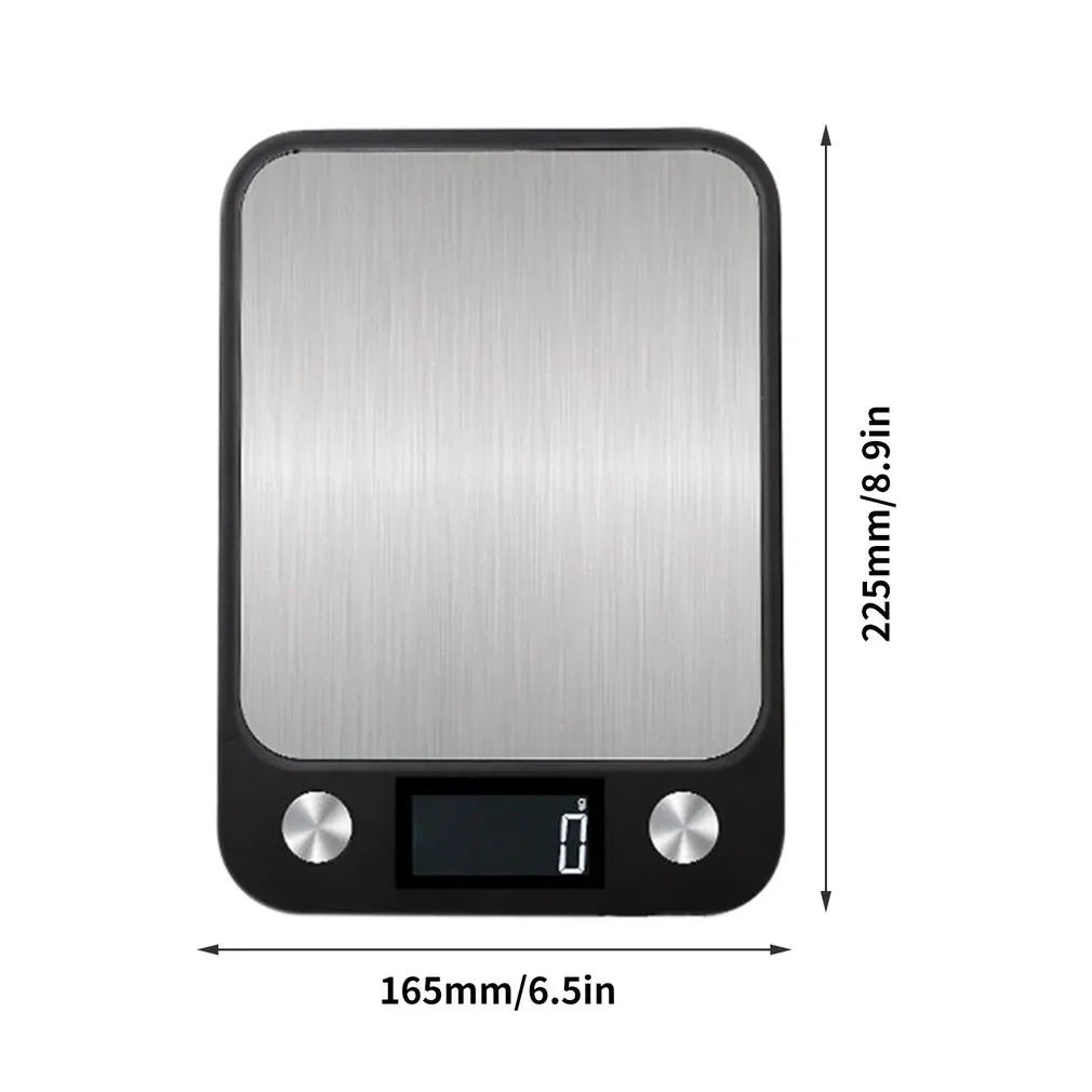 Kitchen Digital Scale Flat Stainless Steel Scale Portable LED Electronic Scales Food Measuring Charging Mode Weigh Balance