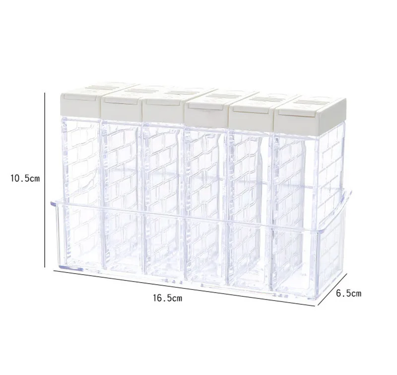 Kitchen Tool Seasoning Bottles Jars Boxes Plastic Spice Lid Can Sugar Layers Storage Organizer Box Home Storage Accessories D30