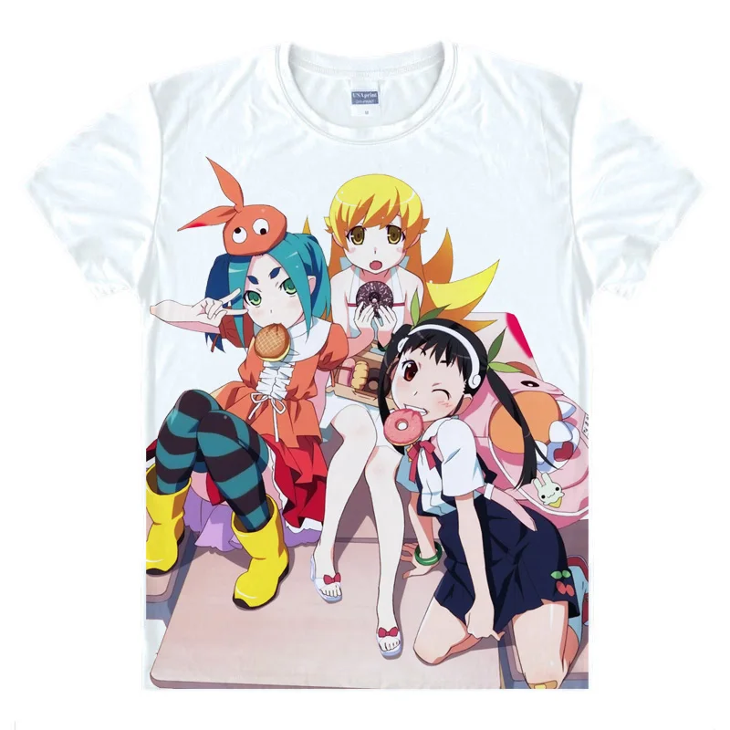 1 Аниме bakemonogatari футболка bakemonogatari Senjougahara Hitagi футболка Sengoku Nadeko Hanazawa Kana Oshino костюм SHINO для костюмированных представлений Милая футболка - Цвет: 1