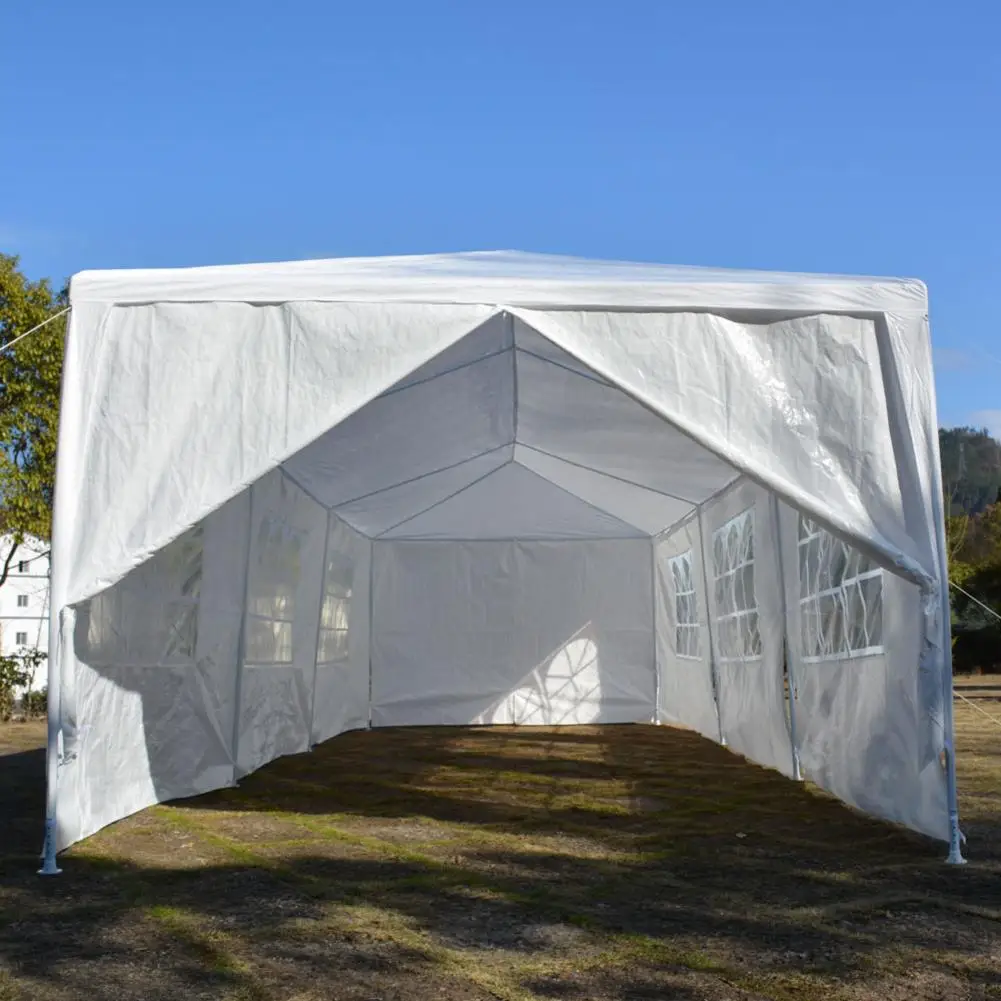 

3m X 9m Single Tent Eight Sides Two Doors PE Cloth Waterproof Tent With Iron Spiral Tubes Temporary Household Parking Shed Tents