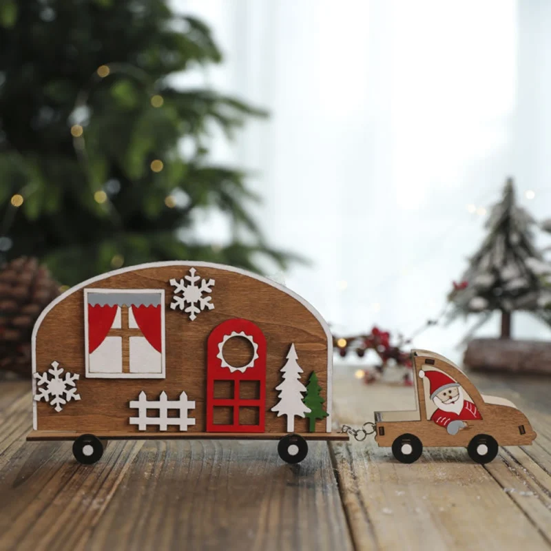 DIY Деревянные Подвески рождественские украшения Санта Клаус автомобиль ремесла Рождественская елка украшения Новогодний подарок для детей праздничные вечерние принадлежности