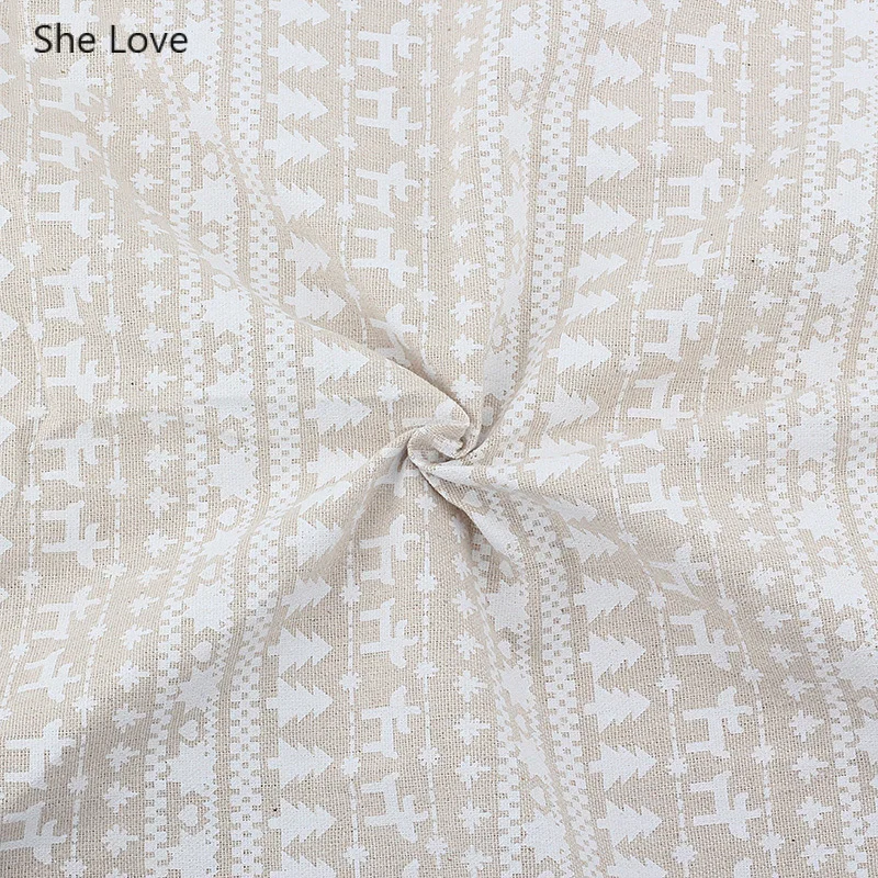 She Love, 1 шт., Рождественская елка, снежинка, узор, хлопок, лен, ткань, ручная работа, Рождественская стеганая ткань, вечерние, для украшения дома