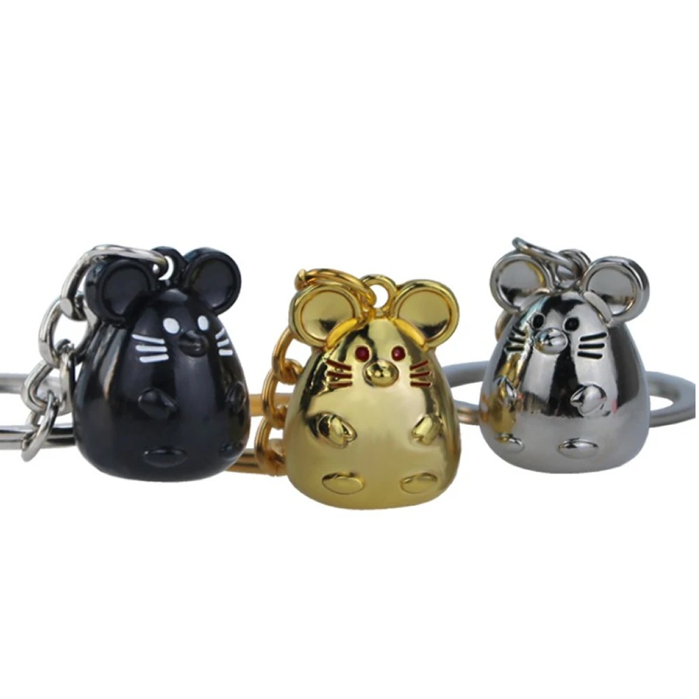 

New Chunky Rat Mouse Keychain Fashion Trinket Animal Car Keyfob Bag Pendant Key Chain Personalized Keyring For Women Gift