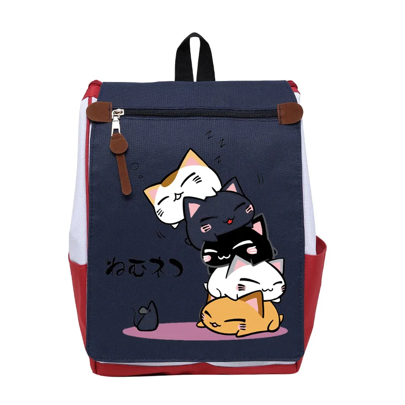 Neko Atsume, милый рюкзак для путешествий с кошкой и мышкой, рюкзак для ноутбука, женский рюкзак, холщовые школьные сумки