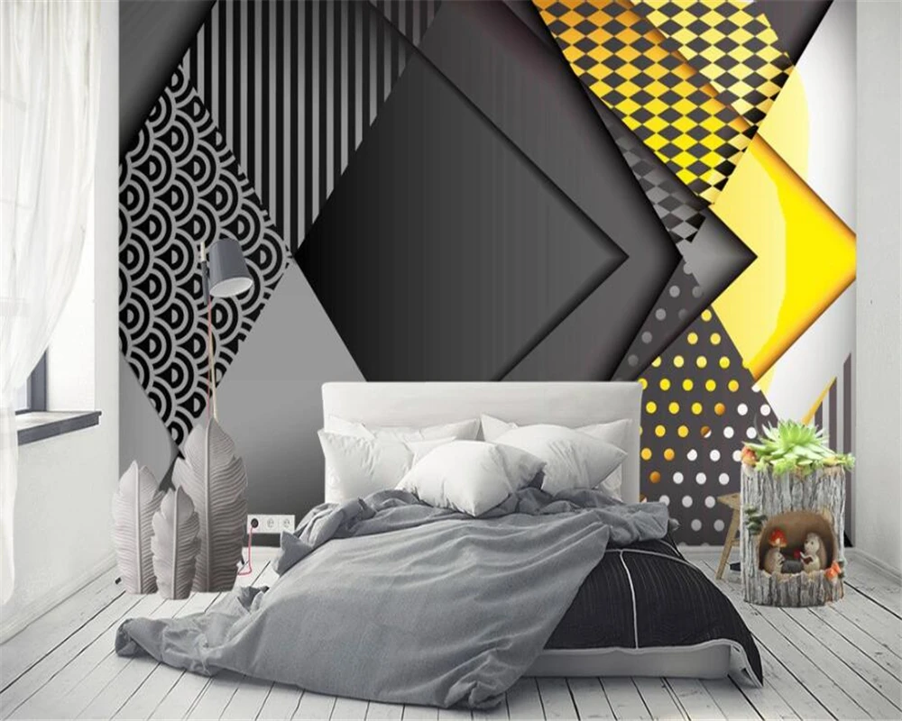 beibehang Custom Nordic papel de parede Modern New Geometric TV Sofa Background Bedroom Interior Living Room Wallpaper