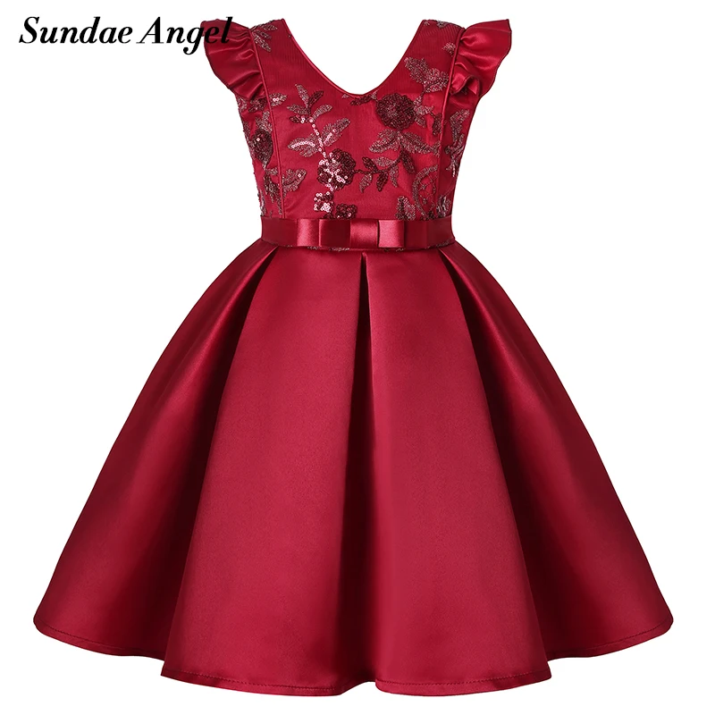 Пломбир ангел платье принцессы для девочек халат без рукавов Твердые аппликации сзади большой бант сетки Enfant поезд бальное платье платья костюм