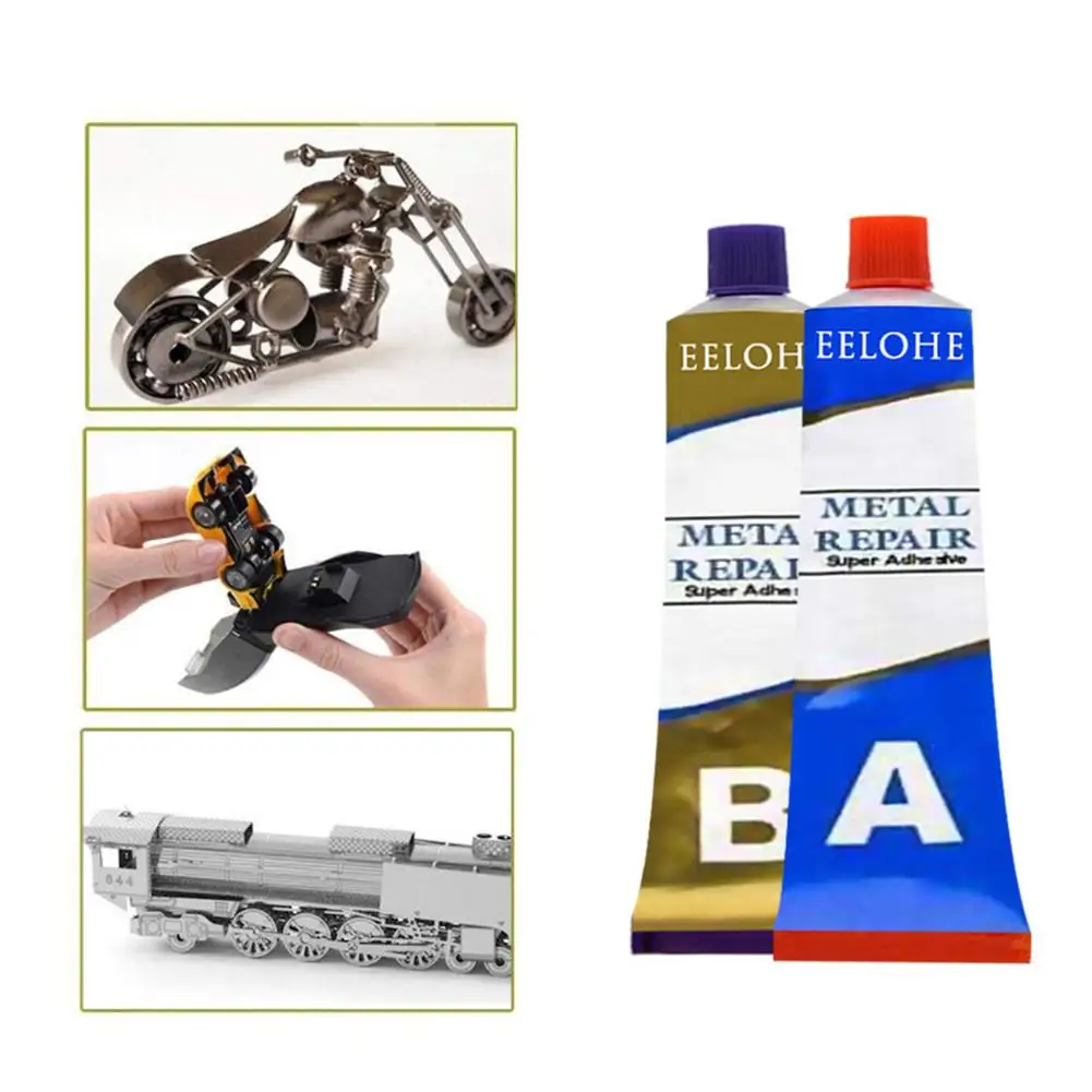 

2PCS Welding Adhesive A+B Metal Repair Super Adhesive High Temperature Resistant Quick Drying for Auto Radiator Water Tank 50ml