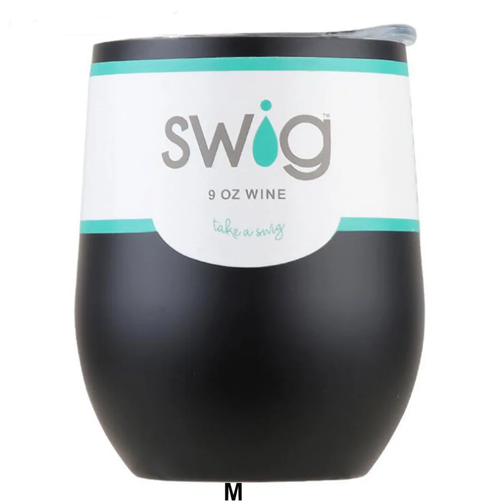 Swig кружки винного цвета Termos Tumber кружка из нержавеющей стали Термос Stemless 9oz с крышками