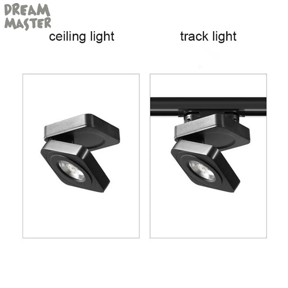 Square LED Track Lighting, 7W Ceiling ultra thin Led Tracking Fixture, Spot Lamp For Shop Store Home Showroom black White