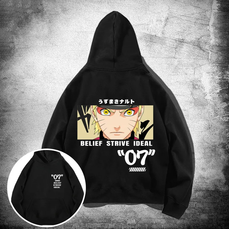 

NARUTO MiaoMuShan Print Quality Cotton Warm Sweatshirt Men Harajuku Hip Hop Hooded Hoodies Unisex Tops Streetwear Anime Clothes