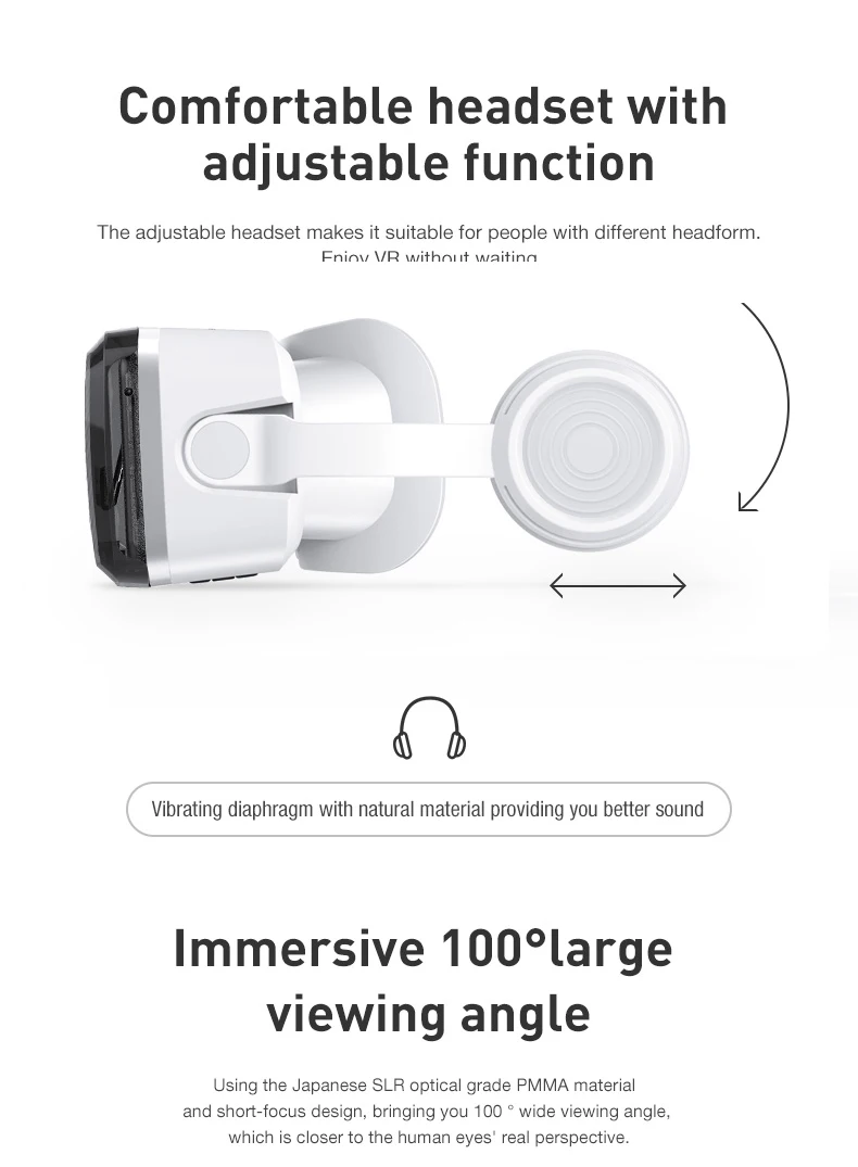 Fone de Ouvido o vr Original 10.0 e Bluetooth Shinecon Versão Realidade Virtual vr Óculos Cabeça-montado Capacete Opcional c 3d - Image 4