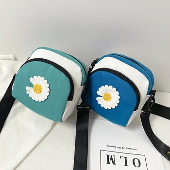 

Women's bag 2020 trendy small flower crossbody bag female cute canvas daisy small bag shoulder bag