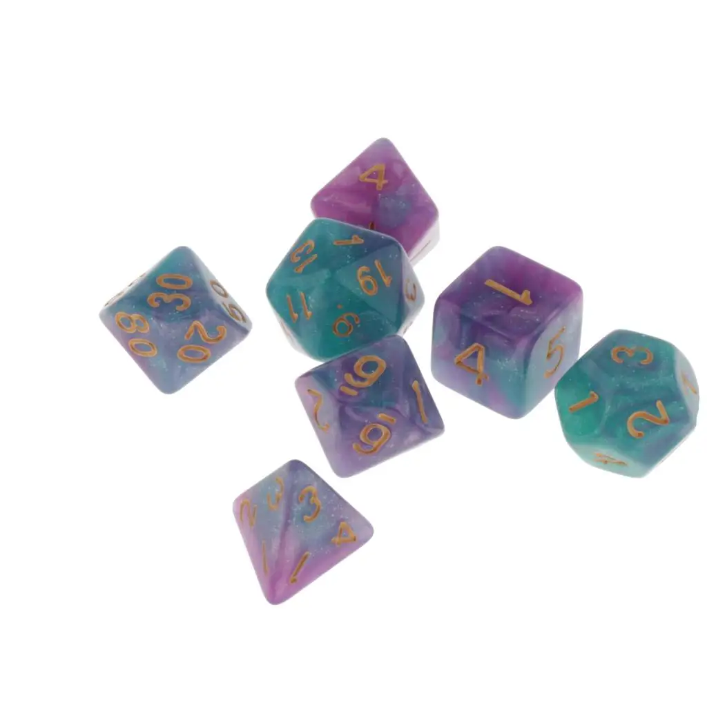  7 Die Polyhedral Dice Dungeons & Dragon D4-D20 D12 Dices Board Game Accessories DND Role Playing Game Dice Set