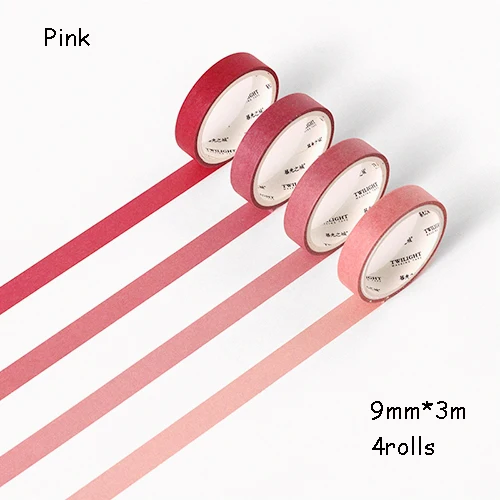 5 шт./лот простой набор декоративного скотча Васи сплошной цвет маскирующий, декоративный Скотч DIY Скрапбукинг Канцелярские Принадлежности для студентов офисные Shool поставка - Цвет: Pink