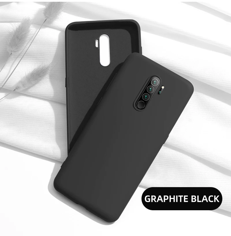 Black Официальный жидкий силиконовый чехол для Xiao mi Red mi Note 8 8T 7 6 K20 Pro 6A мягкий чехол для mi 9T 9 8 SE A2 Lite чехол и стекло - Цвет: Black