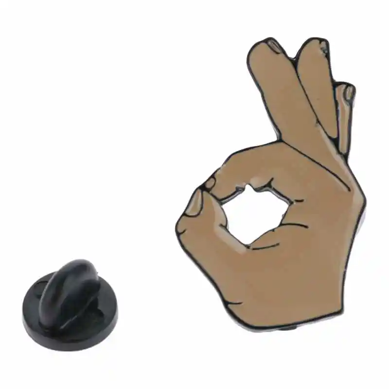 Палец знак ОК! Эмалированная брошь на руку, значок на булавке, тканевая булавка на кнопке для женщин, подростков, детей, ювелирное изделие, подарок - Окраска металла: H03