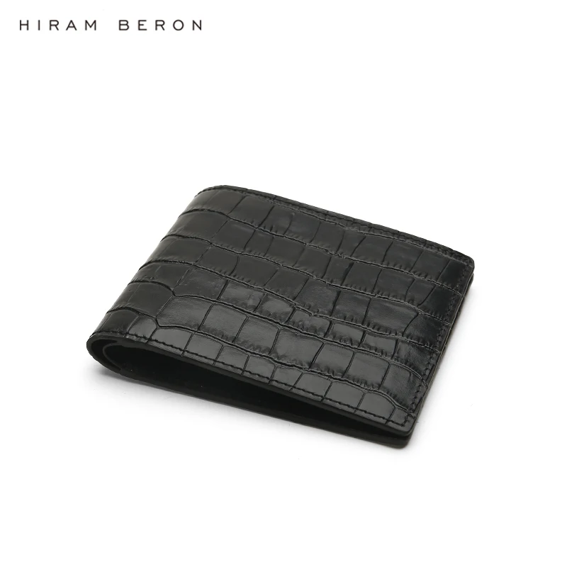 Hiram Beron индивидуальный Бесплатный итальянский крокодиловый узор кожаный бумажник мужской роскошный продукт Подарочная коробка Прямая поставка