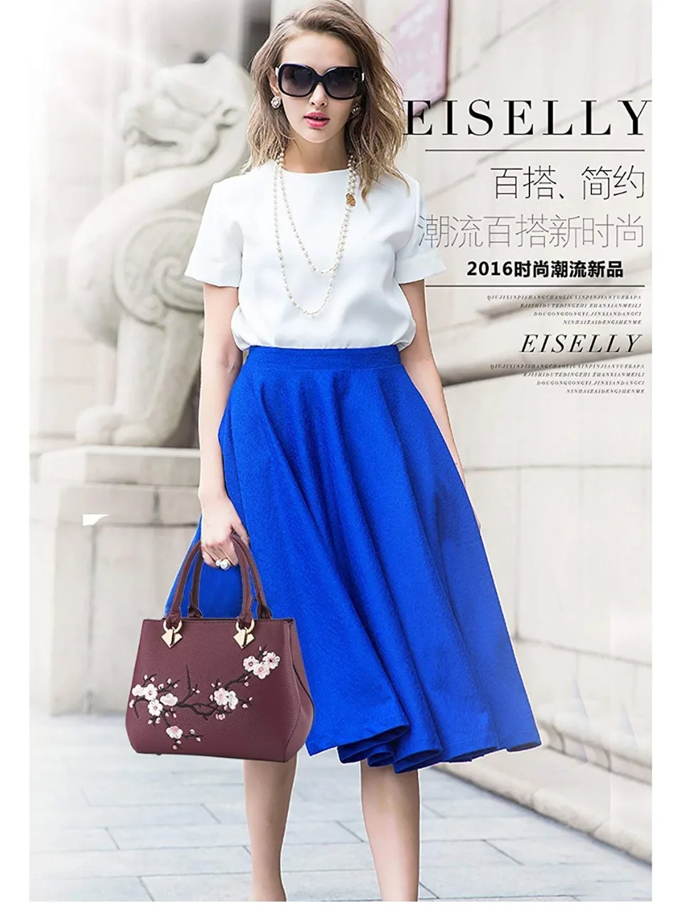 IKAIF NEW Flowers Embroidery Women Messenger Bag Cherry Blossoms Fashion Simple Popular Handbags Lady Female Brand Designer