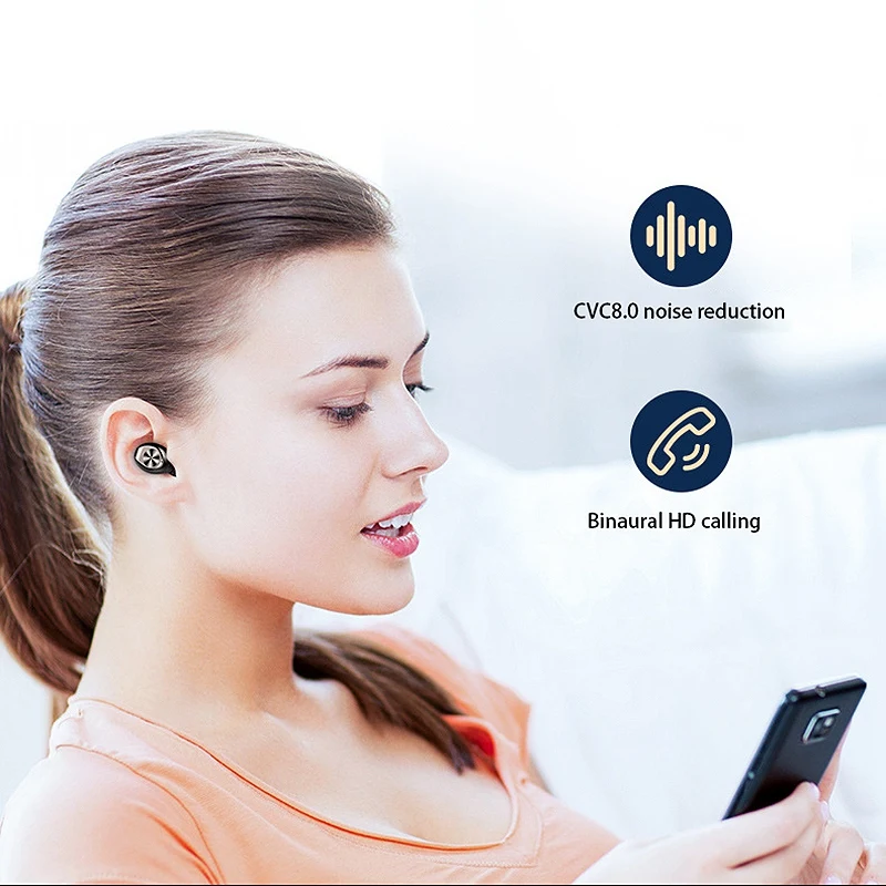 F9 10 Bluetooth 5 0 Earphone Wireless Sports Waterproof Three Display Earphone with Microphone for Iphone Android