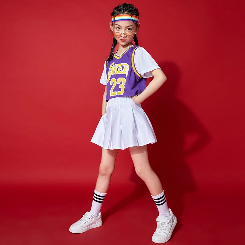 Kids Concert Hip Hop Clothing Cheerleader T Shirt Shorts Streetwear Basketball Uniforms Dance Costume For Girls Boys