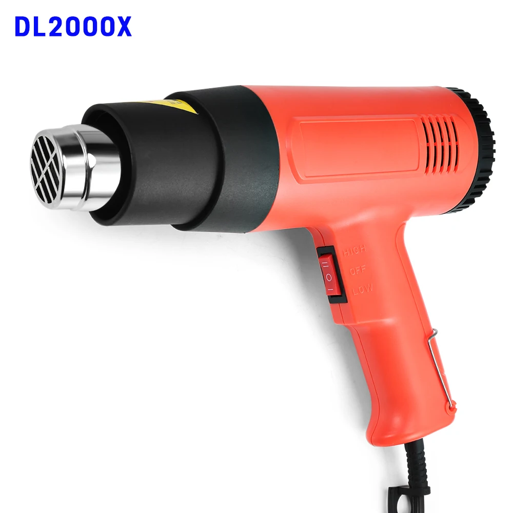 220 В 2000 Вт Электрический горячий Воздушный пистолет домашний DIY 3 Регулируемый температурный Расширенный тепловой пистолет с 4 насадками электроинструмент