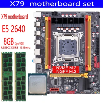 Kit de placa base X79 chipset combo, Xeon E5 2640 LGA 2011, 2 uds. x 4GB = 8GB, 1333 DDR3 10600, Memoria ECC REG