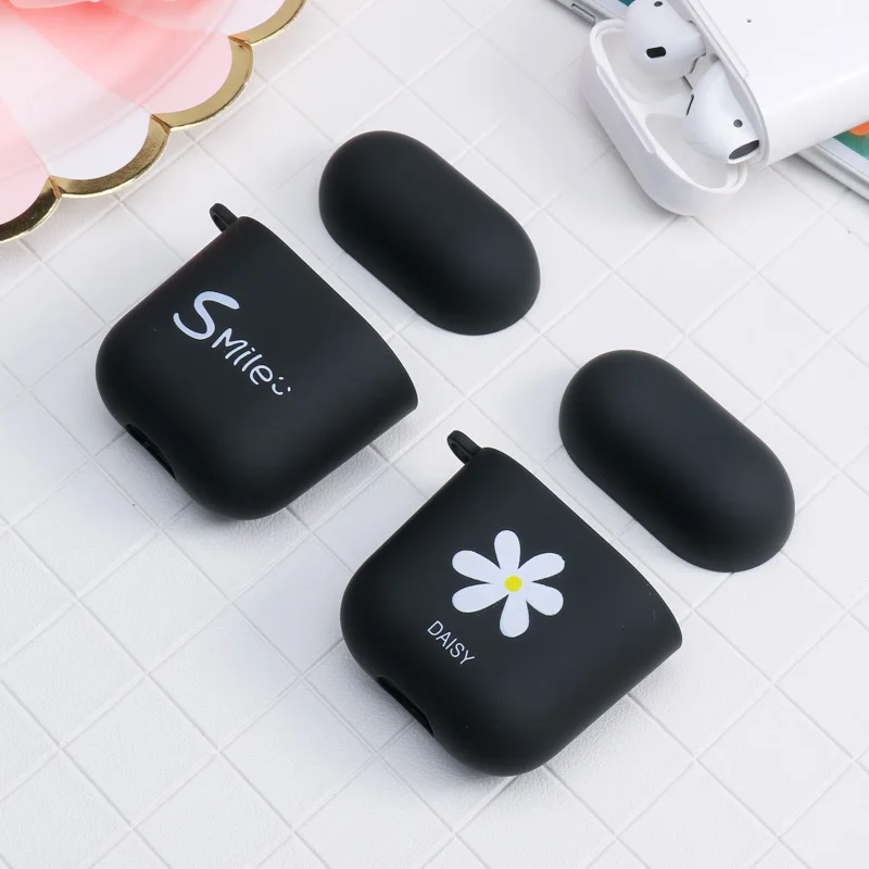 

Case For Apple Airpods 2 1 Case Cover Cute Smile Simple Painted Hard headphone Covers On Airpods Protective Cases For Airpod 1 2