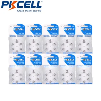 

60pcs/10cards PKCELL ZA10 PR70 zinc air battery Size 10 1.4V Zinc Air Battery for Hearing Aid