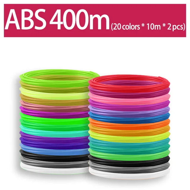 3d Ручка для печати filamen abs pla 1,75 мм abs 3d Ручка 3 d ручки безопасный пластик pla abs лучший подарок 20 цветов 400 м купить два-10 - Цвет: abs400m 20colors