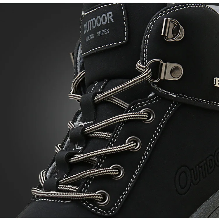 New Winter Men Boots Warm Fur Ankle Boots Waterproof Snow Boots Outdoor Boots Comfortable Climbing Hiking Motorcycle boots