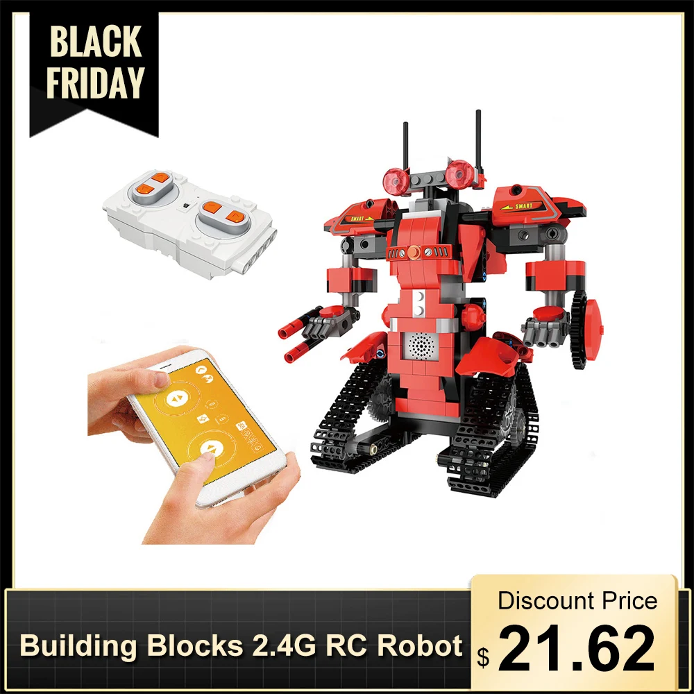 

Intelligent RC Robot Building Blocks Technic 2.4GHz Remote Control Robot Educational Bricks Robot Toys for Kids Christmas Gifts