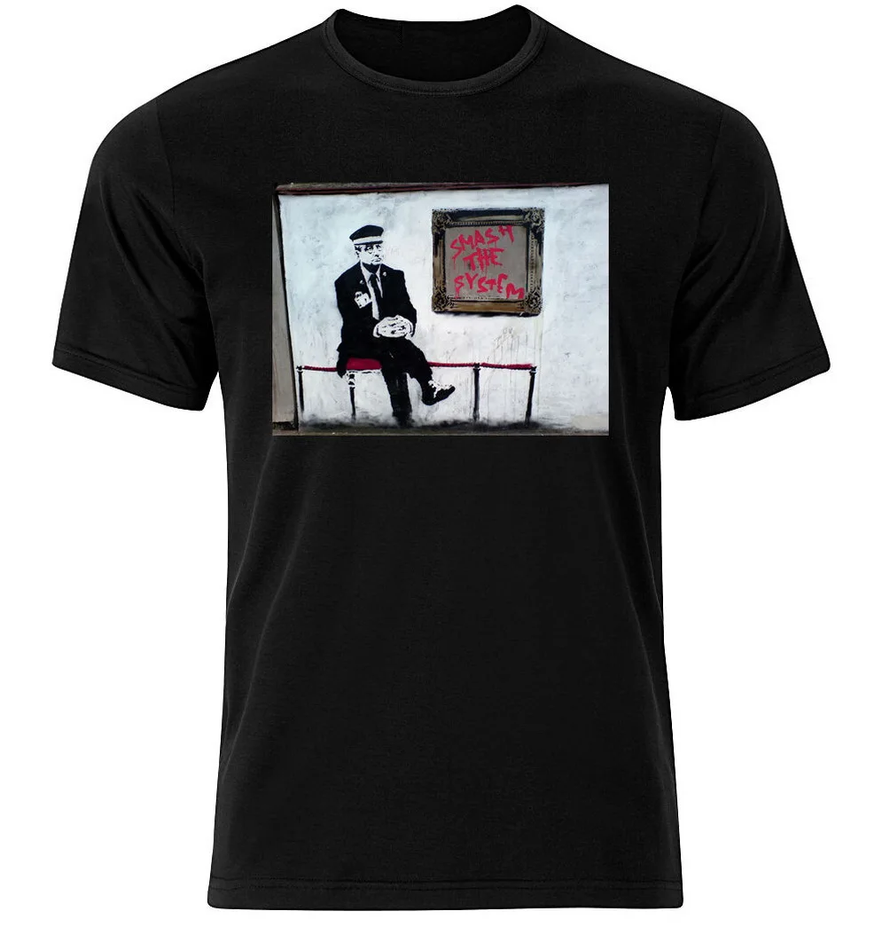 Smash The System Banksy - Graphic Cotton T Shirt Short &amp Long Sleeve Wholesale Tee |