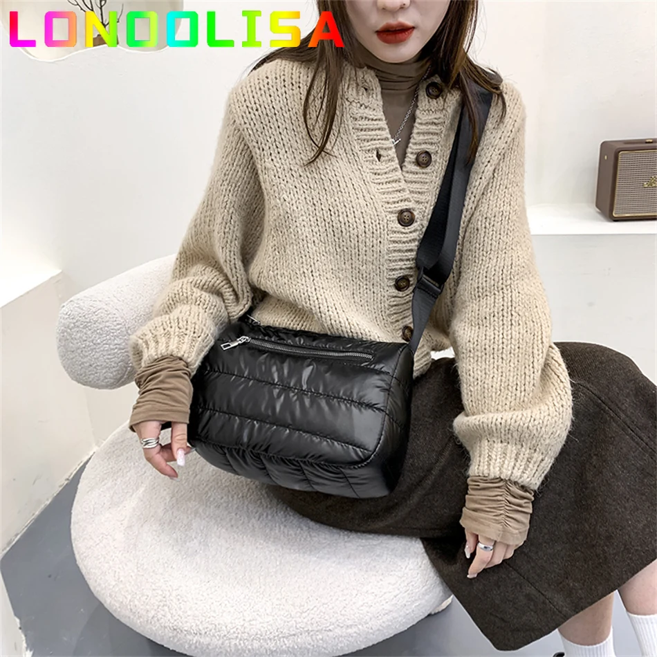 Borsa a tracolla trapuntata da donna imbottita con piumino in cotone nuova borsa a tracolla leggera Mini Sac 2021 tendenza invernale borsa e borsa