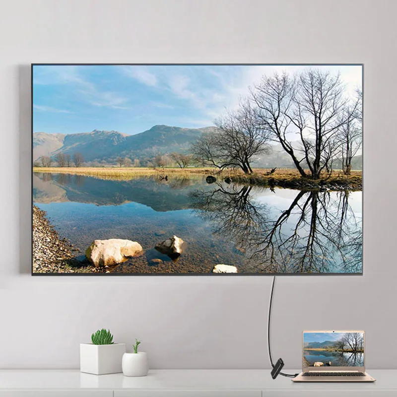 USB C к HDMI адаптер 4K type-C к HDMI/VGA/аудио/USB 3,0 порт+ USB C порт конвертер Hi 888
