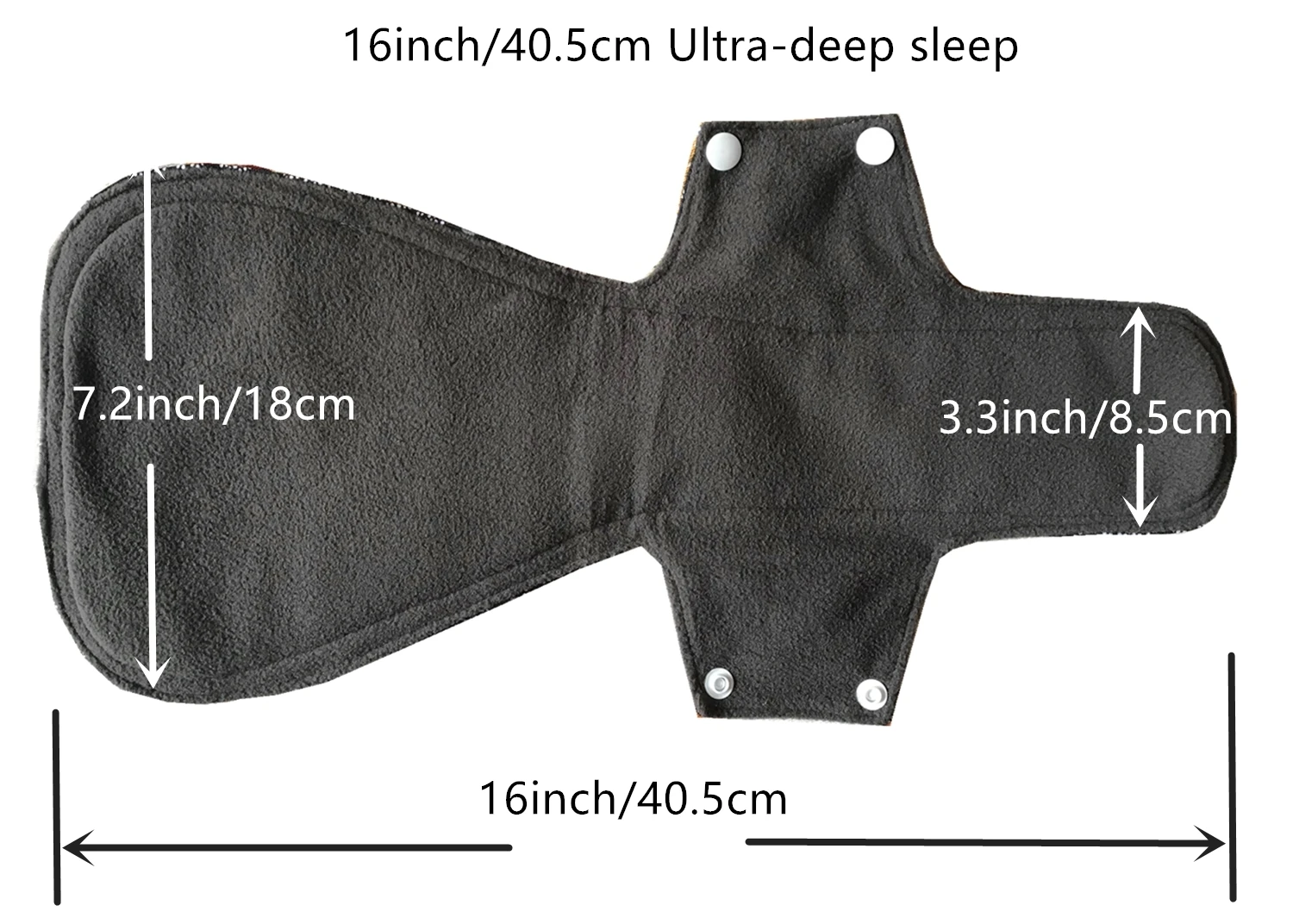 JUTESK's 41cm / 16inch Ultra-deep sleep Night Charcoal Bamboo Mama Cloth/ Menstrual Pads/ Reusable Sanitary Pads