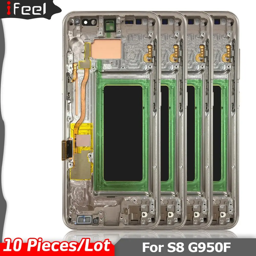 10 шт./лот для Samsung Galaxy S8 S8 плюс G950 G950F G955fd G955F G955 ЖК Дисплей+ Сенсорный экран с рамкой