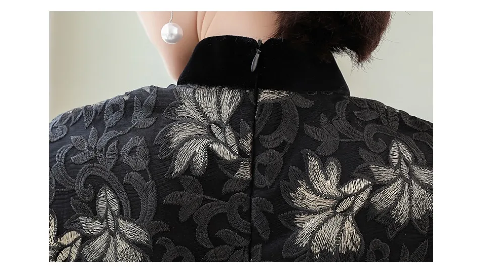 Осенний cheongsam костюм из двух частей китайское банкетное Платье женское длинное элегантное платье+ накидка пальто осенние и зимние винтажные комплекты