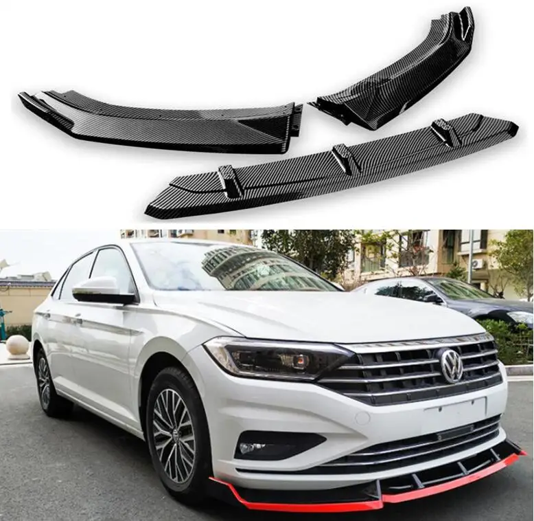 

ABT STYLE ABS Carbon Fiber Front Bumper Lip Splitters Aprons Flaps Spoiler For Volkswagen VW Jetta MK7 2019 2020 2021 Year