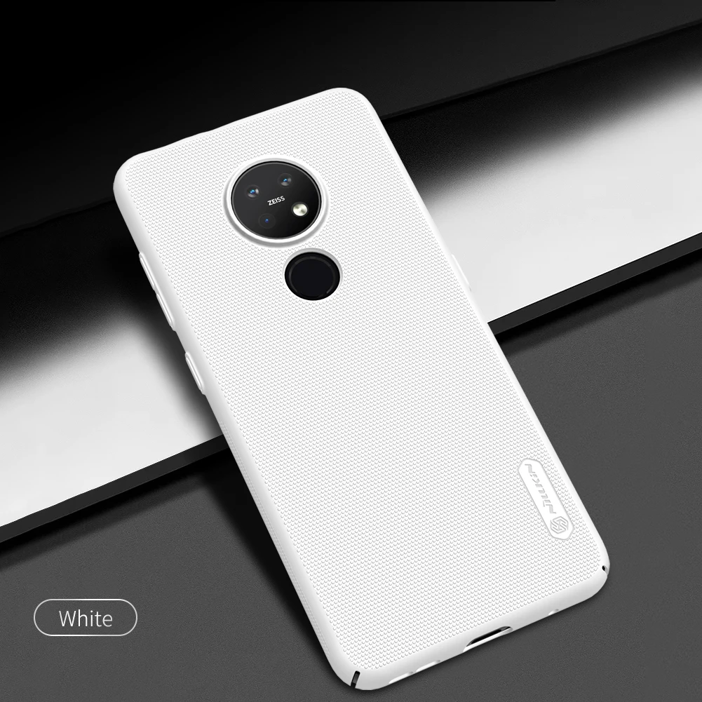 Белый Для Nokia 7,2 чехол NILLKIN матовый PC жесткий чехол для Nokia 6,2 чехол 6,3 дюймов с подарочным держателем для телефона - Цвет: Белый
