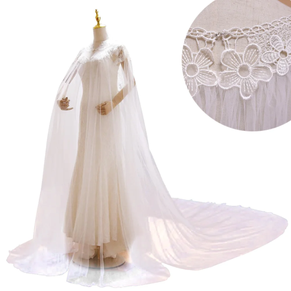 TOPQUEEN G18 Long  Wedding Bridal Bolero Jacket Shawl Front Open Sexy Lace Appliques Wedding Bolero With Lace Embroidery Flower