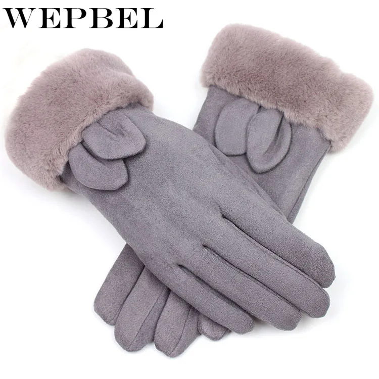 WEPBEL, женские теплые перчатки с сенсорным экраном, женские, плюс шерсть, кашемир, бархат, утолщение, осень и зима, перчатки для верховой езды